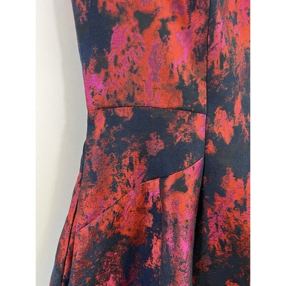 Vera Wang Women’s Jacquard Open Back Fit Flare Dress Dark Romantic Gothic Sz 6 - Picture 4 of 14